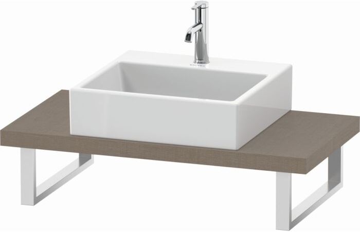 Duravit L-Cube Konsole LC100C07575 Stärke 4.5 cm, leinen, für Aufsatzbecken, variabel