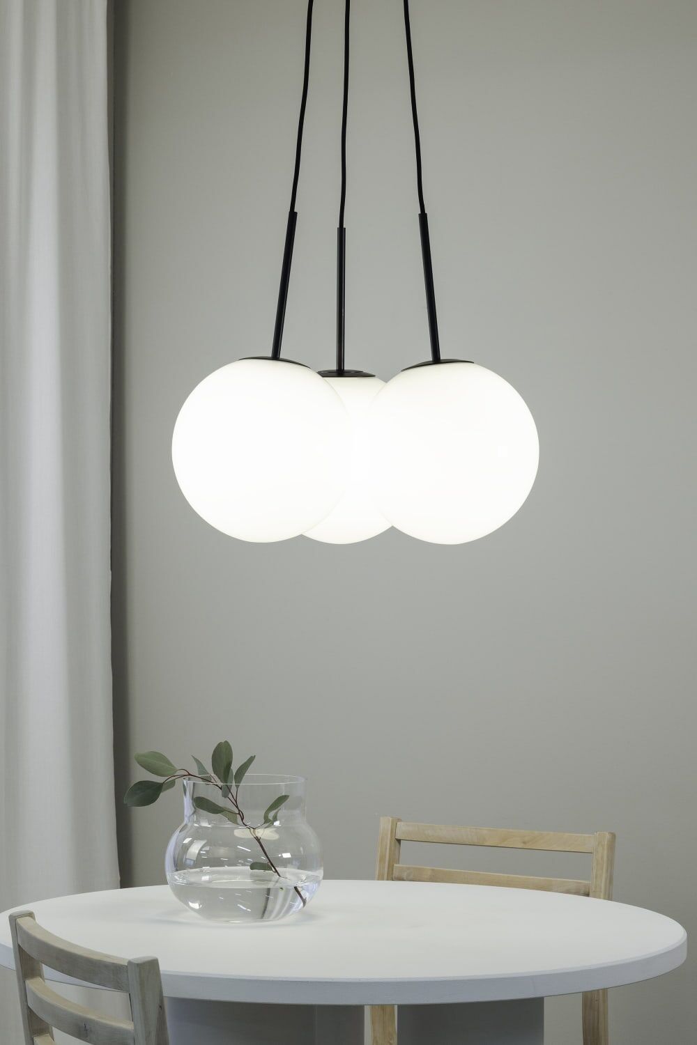 Markslöjd Suspension 3xe14 blanc opale et noir Noir 54x45x54cm