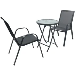 Gartenmöbel 3er-Set   ¦ grau ¦ Maße (cm): B: 56 H: 89