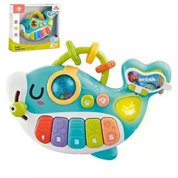 Musizierendes und leuchtendes Delfin-Klavier für Babys – 22 cm