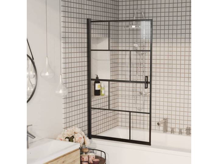 vidaXL Duschkabine ESG 80x140 cm Schwarz