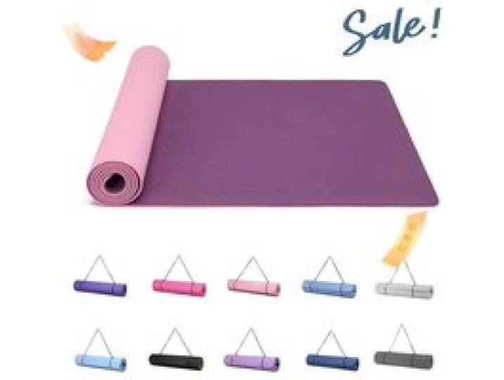 Good Nite yogamat-antislip en gestructureerd 183x61cm 6/10mm dik met draagriem TPE-materiaal