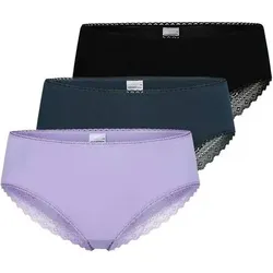 SCHIESSER Damen Brazilian-Slips, 3er Pack - 3Pack Brazilian, Stretch Cotton, uni, Größe 2XL in Lila Lila
