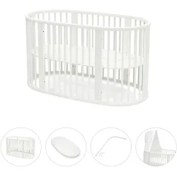 Stokke® Sleepi™ Bundle Sleepi V3 inkl. Matratze und Spannbetttuch, Himmelstange Himmel, weiss