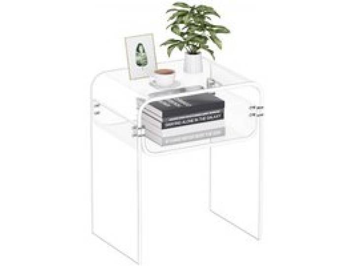 VEVOR Acryltisch Beistelltisch 2-stufiger durchsichtiger Nachttisch mit Ablage, moderner rechteckiger Acryltisch, dicker Nachttisch für Schlafzimmer Wohnzimmer Arbeitszimmer, 30 x 40 x 50 cm