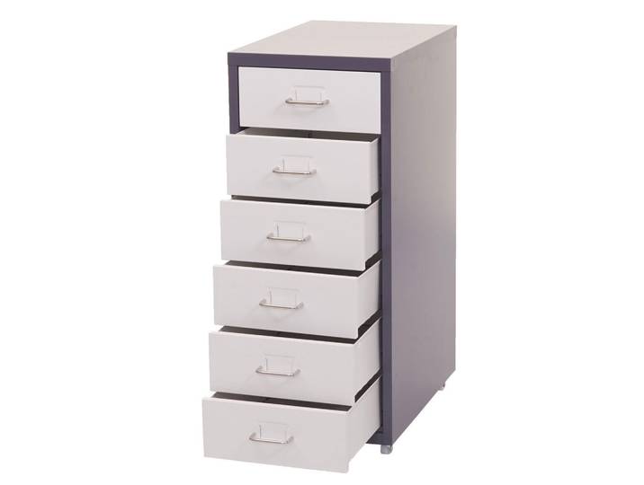 MCW Rollcontainer Anthrazit, Weiß, Metall, 28x69x41 cm, Büromöbel, Schreibtischcontainer, Rollcontainer