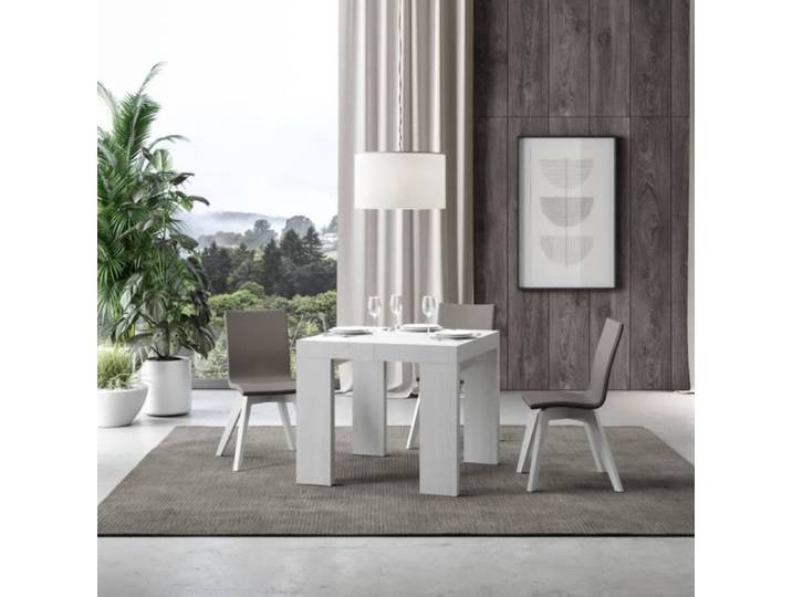 Table extensible ROXELL 90x90 - Blanc - Carré - Salle à manger ou salon