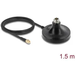 Delock Magnetischer Antennen Standfuß 1 x N Buchse zu 1 x SMA Stecker ULA100 1 m outdoor schwarz (Antennenkabel), Antennenkabel