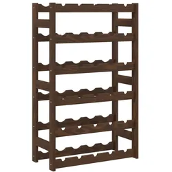 vidaXL Weinregal für 30 Flaschen Braun Massivholz Kiefer