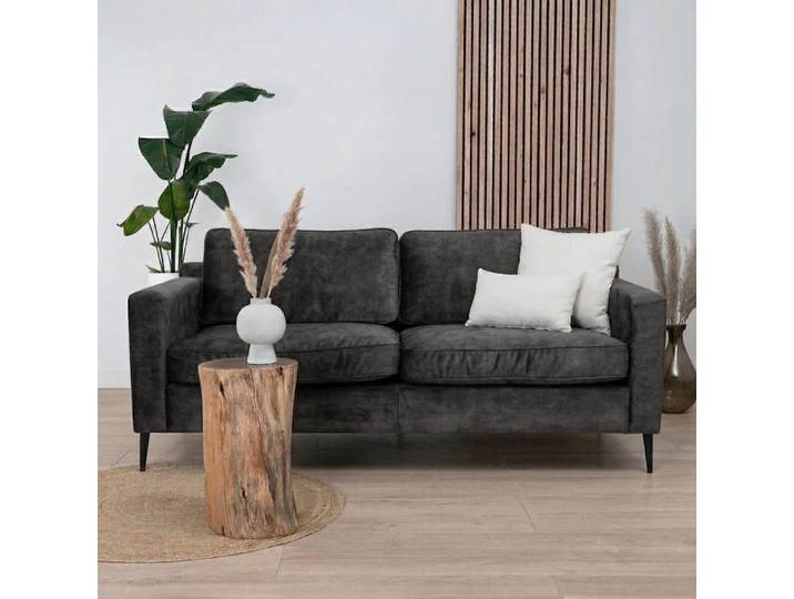Bronx71 Samt Sofa 3-Sitzer Florida anthrazit