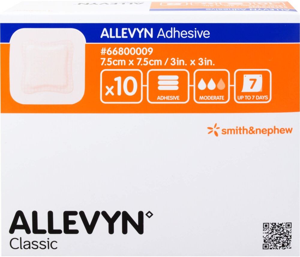 Allevyn Adhesive 7,5x7,5 cm haftende Wundauflage 10stk