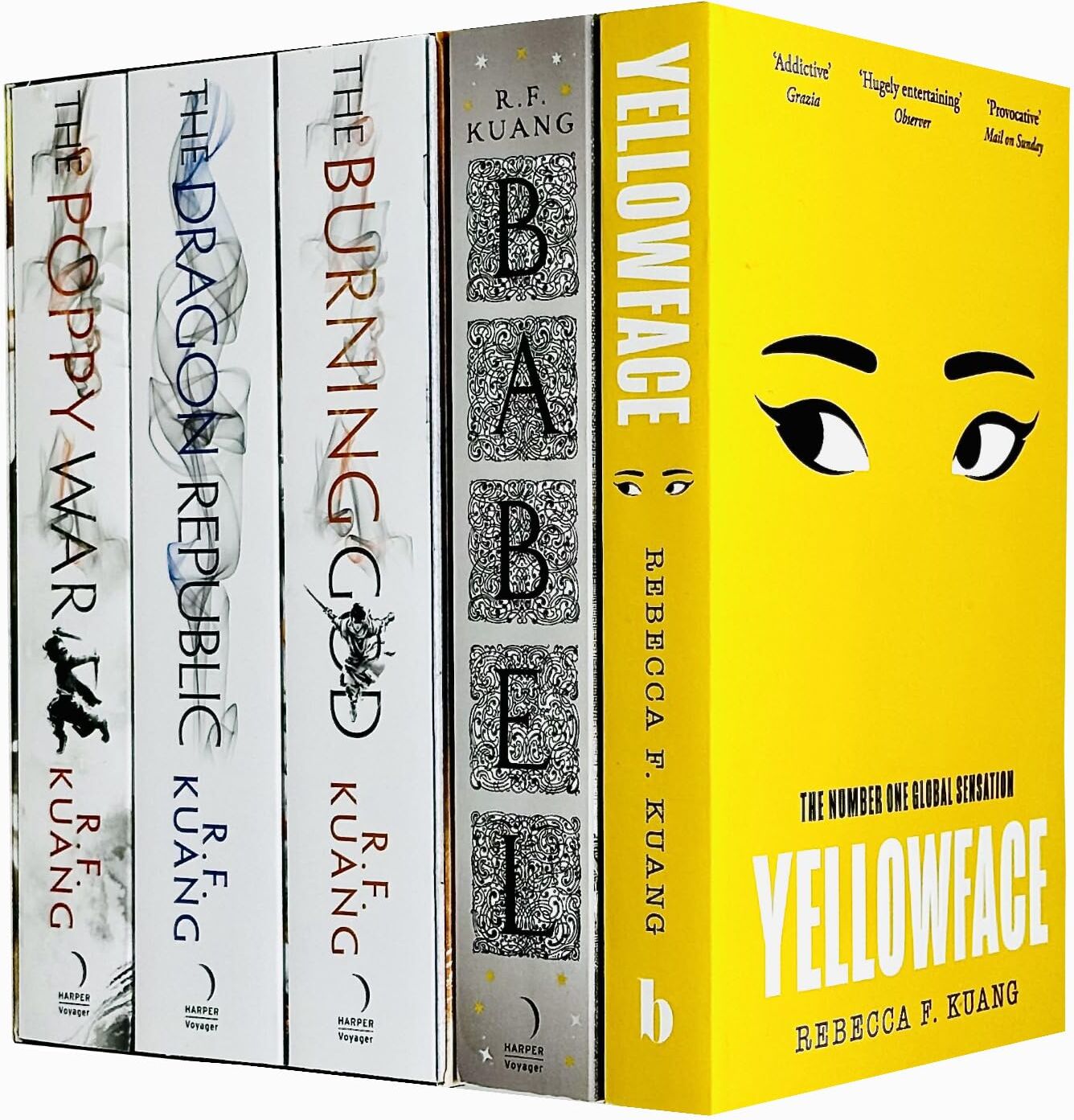 HarperVoyager/The Borough Press ltd R.F. Kuang Collection 5 Books Set (The Poppy War, The Dragon Republic, The Burning God, Babel and Yellowface)