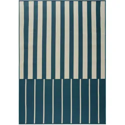 benuta Nest In- & Outdoor-Teppich Reed Petrol 200x285 cm - Teppich für Balkon, Terrasse & Garten