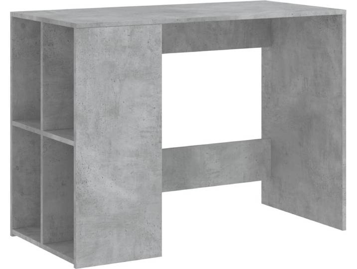 vidaXL - Bureau - 102x50x75 - cm - bewerkt - hout - betongrijs