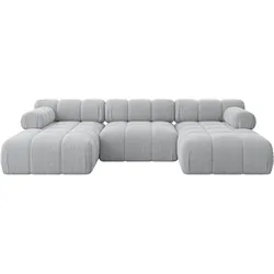WOHNLANDSCHAFT modulares Sofa Tesso-U1 - 285x160x70 cm Grau Cord