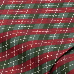 Baumwollstoff Karo/Raute "Sina", rot/grün