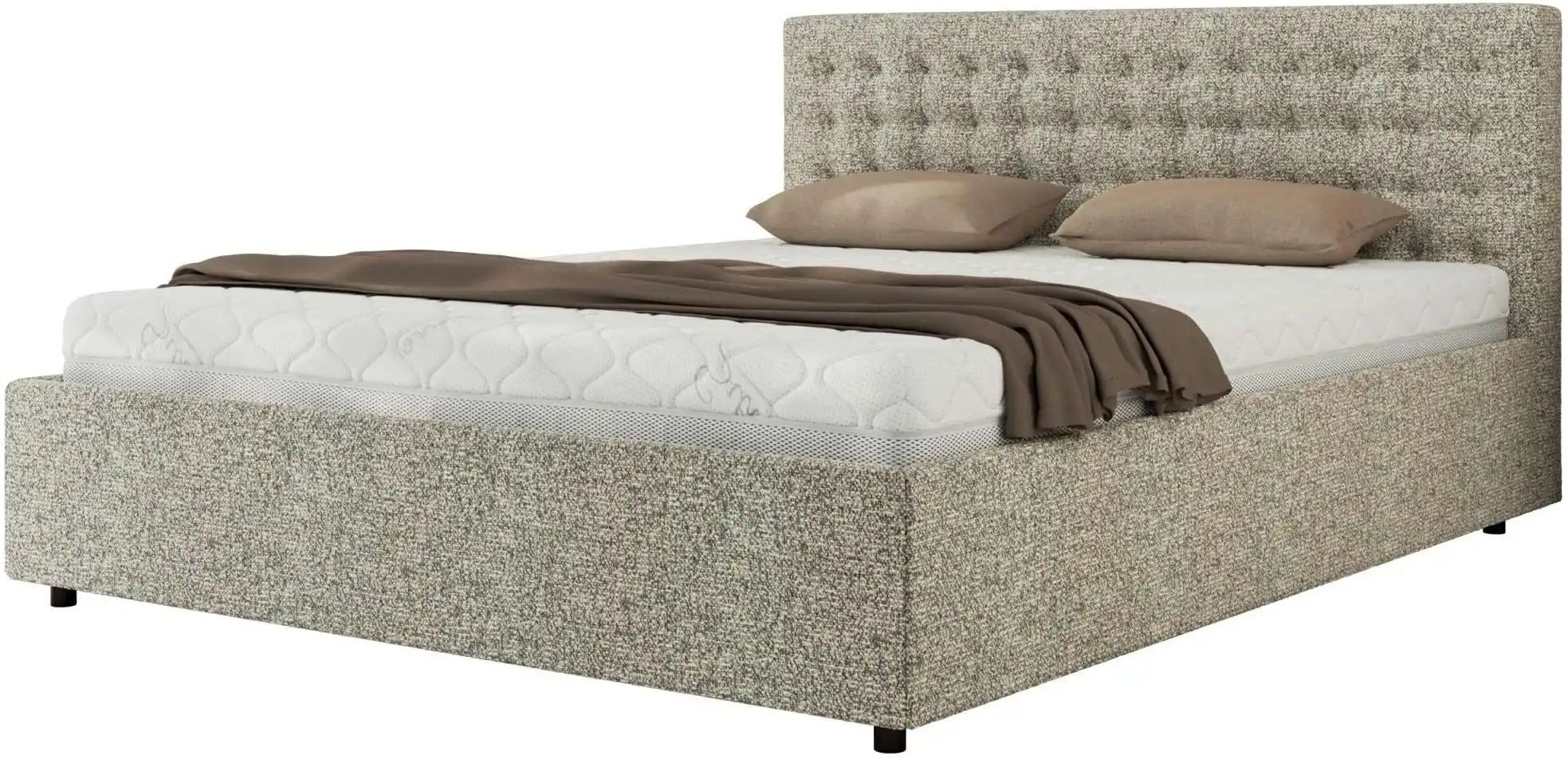 Höffner Polsterbett 140x200 Beige mit Bettkasten Pavo Classic ¦ beige ¦ Maße (cm): B: