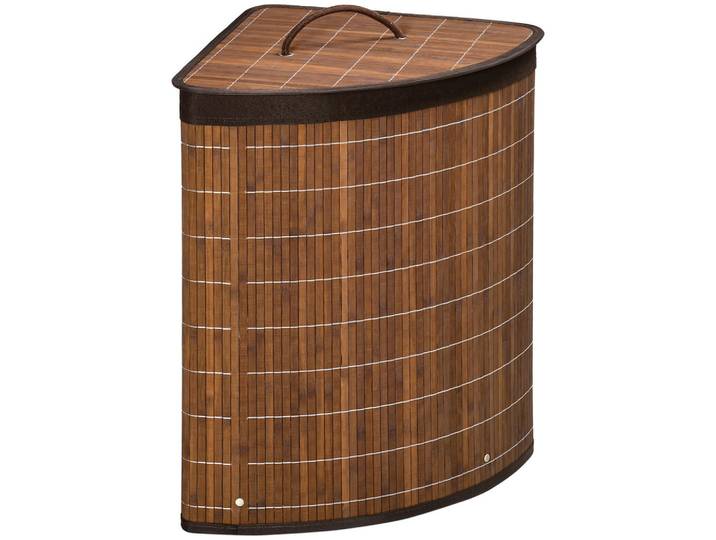 Homcom Wäschekorb 55L Wäschesammler Wäschebox mit Deckel, Griff, Bambus, Braun, Naturmaterialien, 38x57x38 cm, Haushalt & Reinigung, Wäschepflege, Wäschekörbe & Tonnen