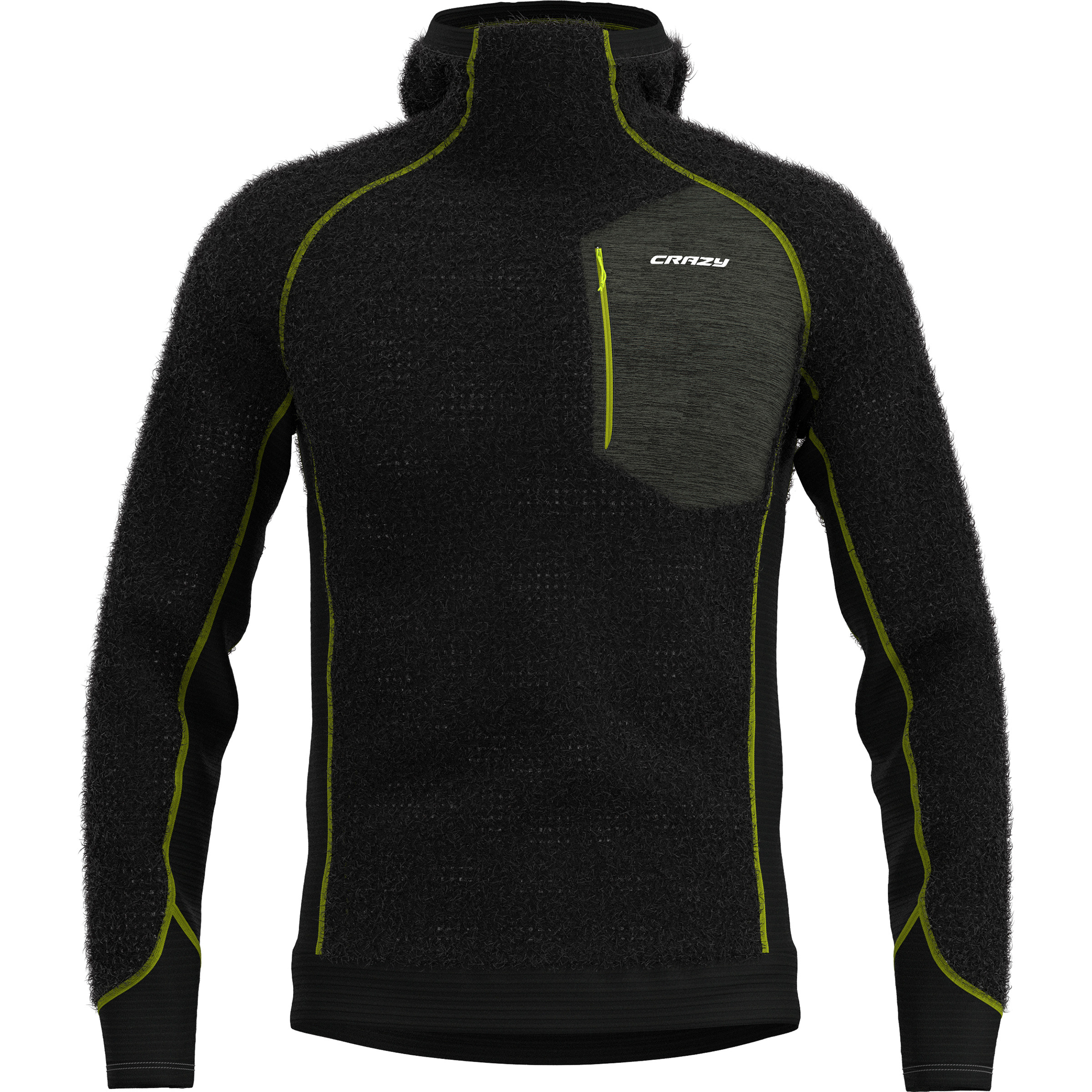 Crazy Vulcan Herren Hoodies schwarz Größe M Trekking Elastisch Polartec