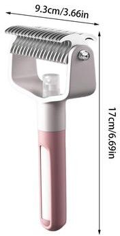 Happy Pet Pantry Comfort Grip Pet Deshedding Brush For Dogs & Cats Undercoat Grooming & Hair Remover Comb pinks