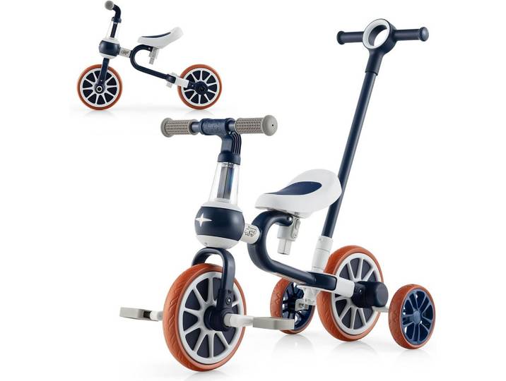 DREIRAD 4 in 1 Kinder dreirad Laufrad Blau