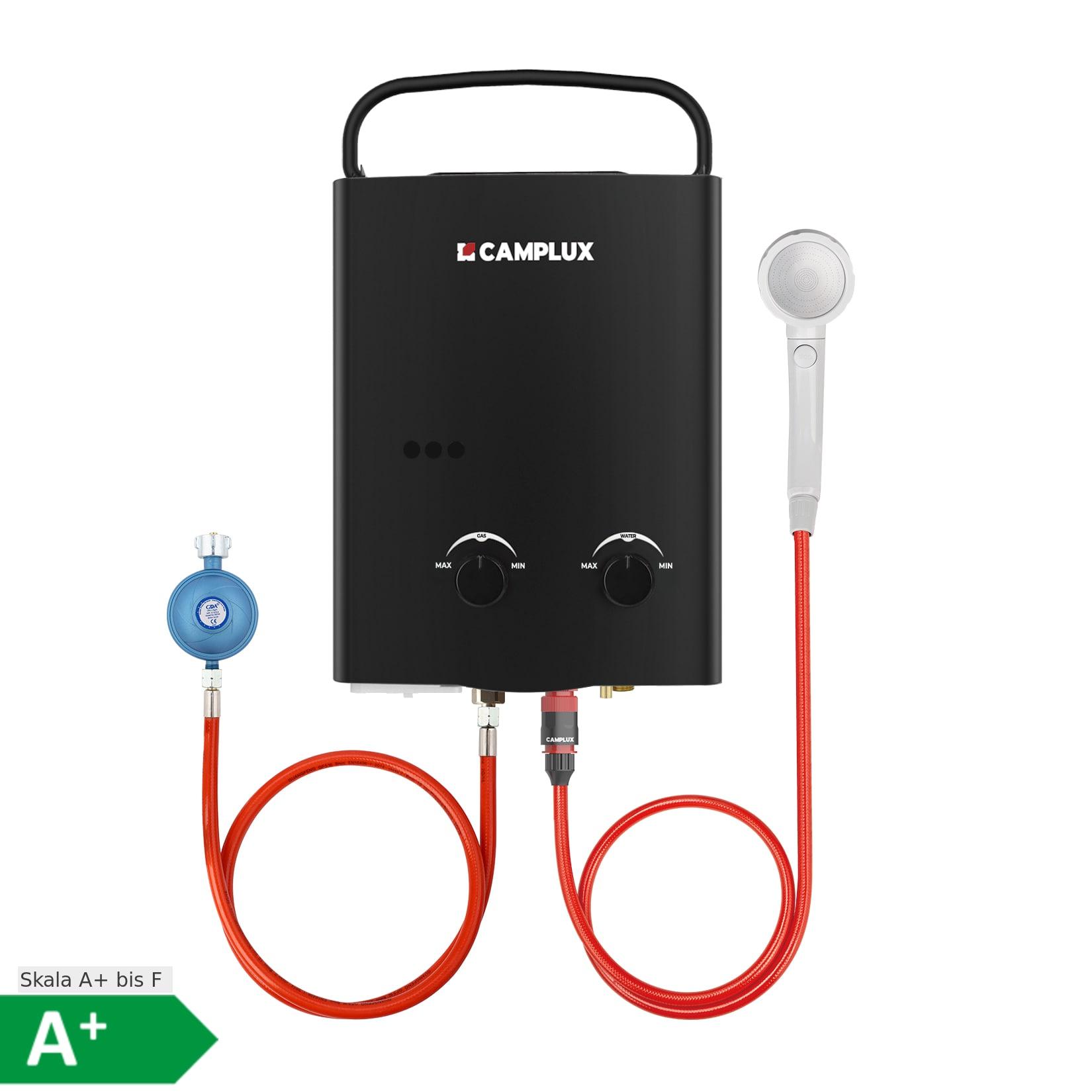 Camplux 5L Gasdurchlauferhitzer Schwarz 50mbar
