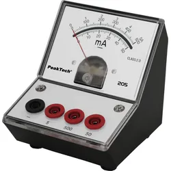PEAKTECH 205-04 - Amperemeter, analog, Tischgerät, 0 - 50 mA / 500 mA - 5 A DC