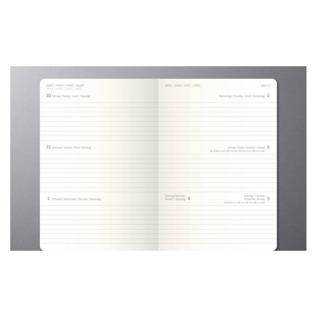 Sigel Wochenkalender Conceptum 2027, ca. A5, schwarz, rot (A5, 1 Woche / 2 Seiten) (C2708)