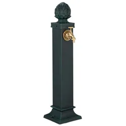 Relaxdays Standbrunnen antik 80 cm Dunkelgrün,Gold