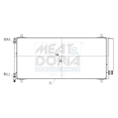MEAT & DORIA Kondensator, Klimaanlage 991142 für Citroën Citroën/Peugeot Peugeot