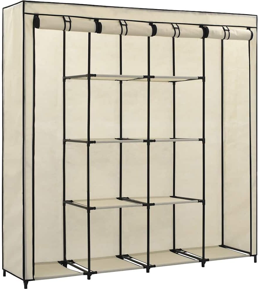 vidaXL Garde-robe avec 4 compartiments Crème 175x45x170 cm