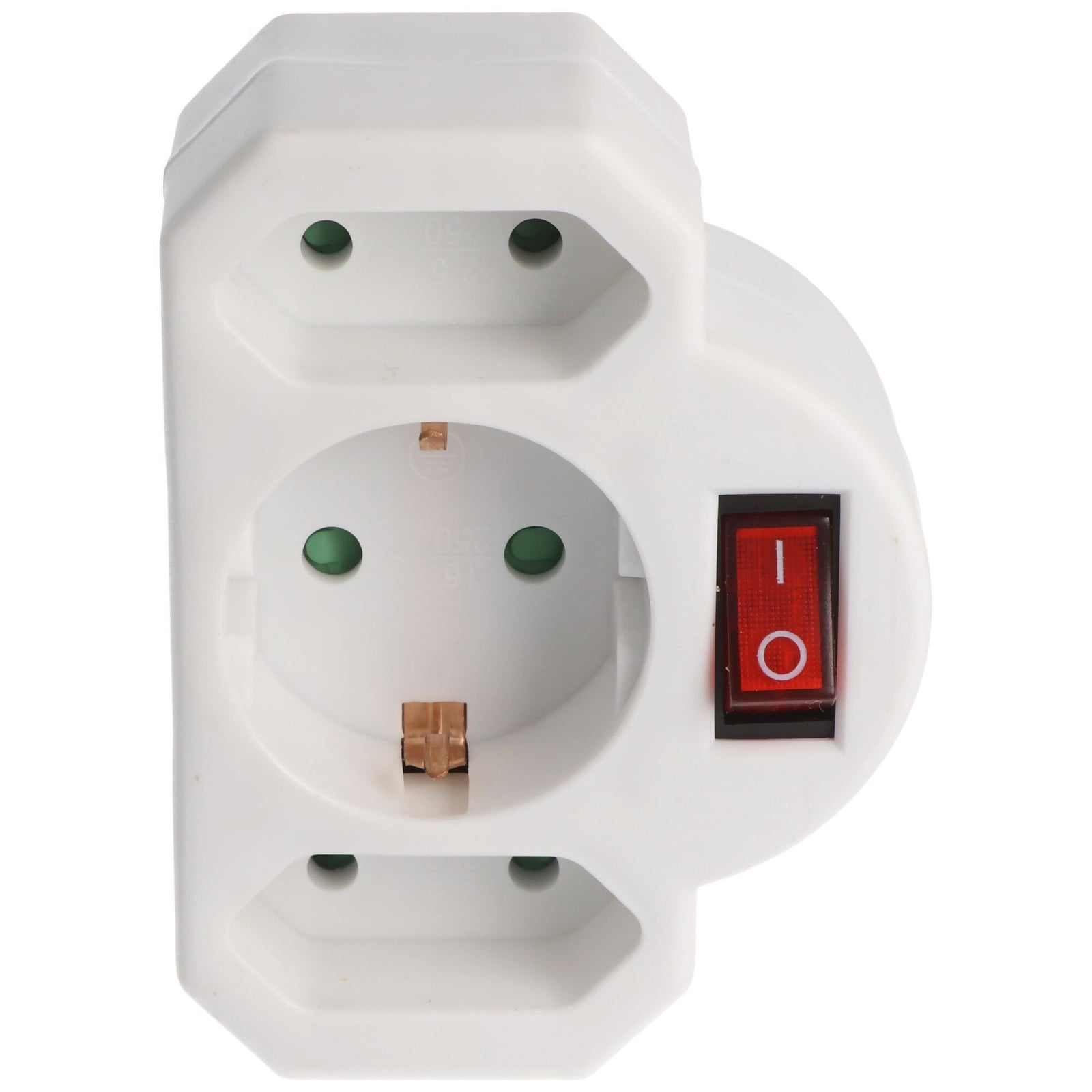 Brennenstuhl Multi plug met 2x Euro en 1x beschermcontact en schakelaar - Wit