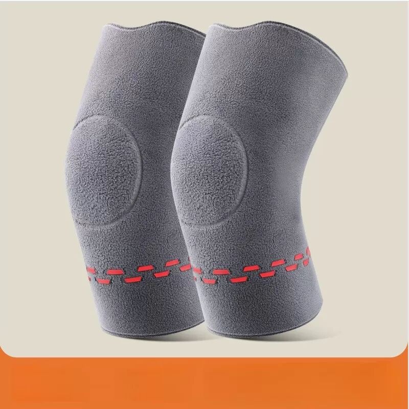 INF Doppelseitige Fleece-Kniebandage für Wärmeschutz bei kaltem Wetter M Grau