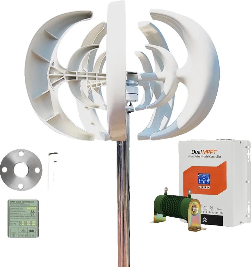 Vertikaler Achsenwindkraftgenerator, Dual-MPPT-Ladung, Off-Grid-System, 12V mit DMPPT