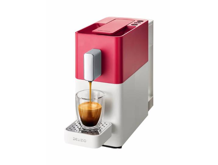 DELIZIO CARINA Red/White Portionensystem Delizio – Delizio Maschine/Delizio Kaffeemaschine – rot