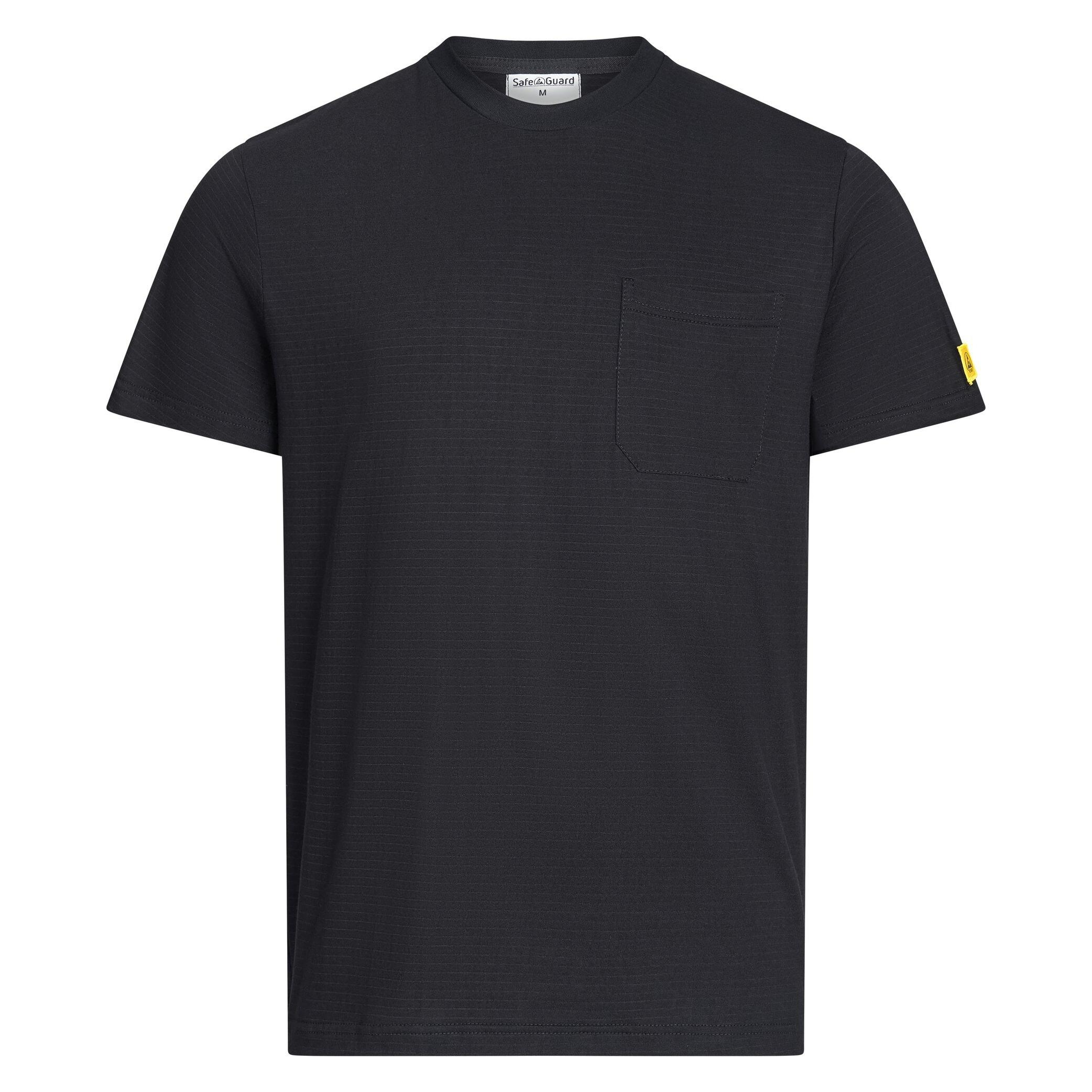 Safeguard ESD-T-Shirt mit Brusttasche, rundhals, 150g/m², schwarz, 4XL (4XL) (SG-TS-SCH-150-K10-TASCHE-4XL)
