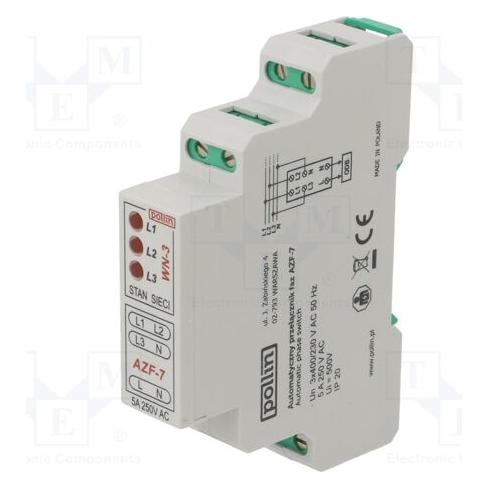 Pollin Electronic Pollin Automatyczny przełącznik faz AZF-7 5A 250V 1P TRMS, czas przełączenia ok. 100ms (AZF-7)