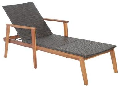 Costway Patio Rattan Lounge Chair with 4-Position Adjustable Backrest