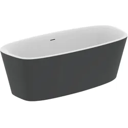 Ideal Standard Duo-Badewanne DEA, freistehend, oval, Schwarz matt, 180x80 cm, Höhe 47,5/61 cm