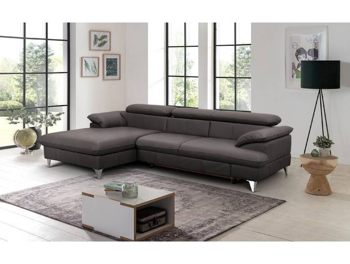 COTTA Ecksofa David Echtleder, Echtleder mit Schlaffunktion & Bettkasten