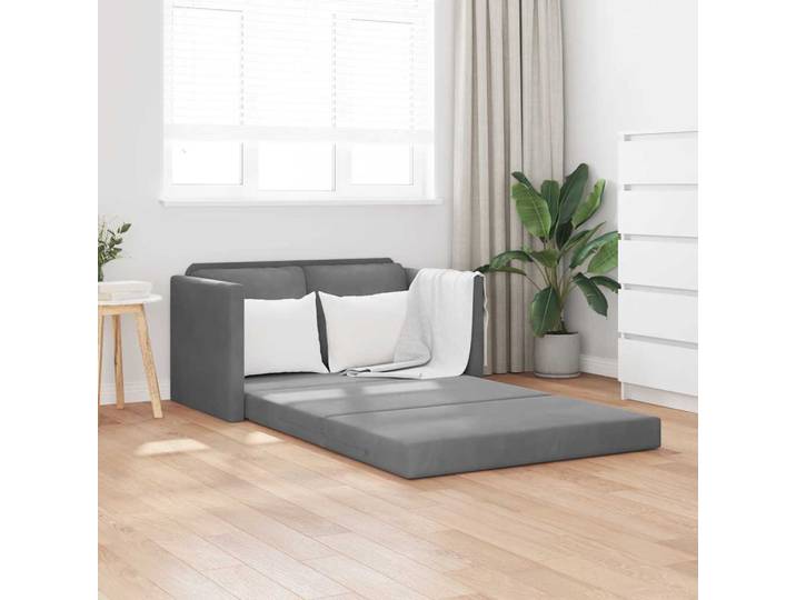 vidaXL Bodensofa mit Schlaffunktion Dunkelgrau 122x204x55 cm Samt