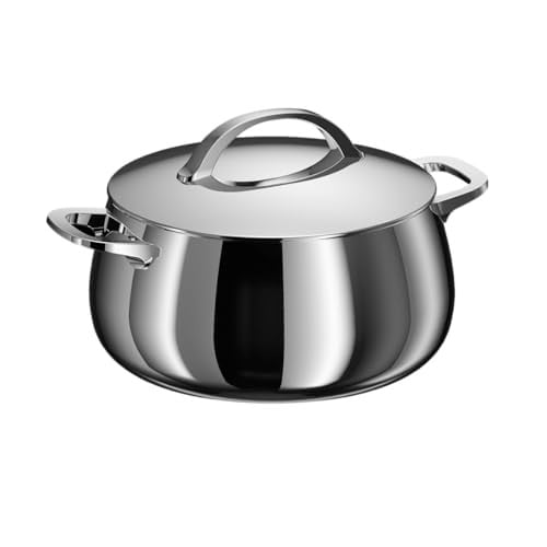 BergHOFF Stellar Steel Kookpan met deksel, 24 cm, 6,7 l, RVS, geschikt voor inductie en alle warmtebronnen
