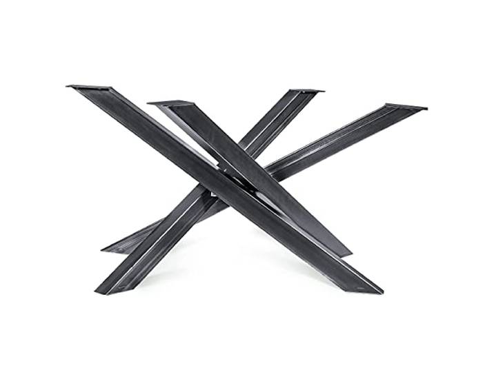 Magnetic Mobel Tischgestell Orion Design Kreuzgestell Schwerlast massiv Tischkufen Stahl Tischbeine Metall (Industrial (Klarlack) 150x81xH71 cm)