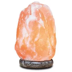 Beleuchteter Salzkristall ROCK, ca. 2-3 kg, mit Marmorsockel