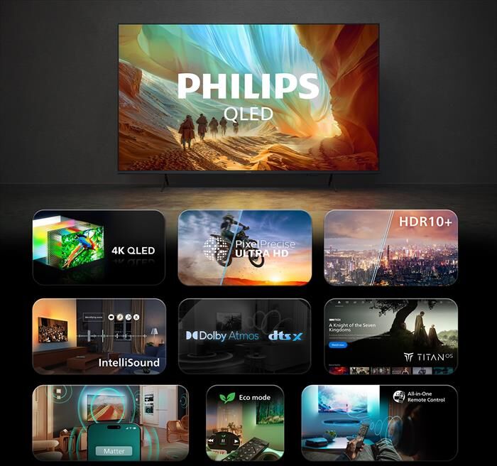 Philips Smart Tv Qled 4k 43" 43pqs7801/12-black