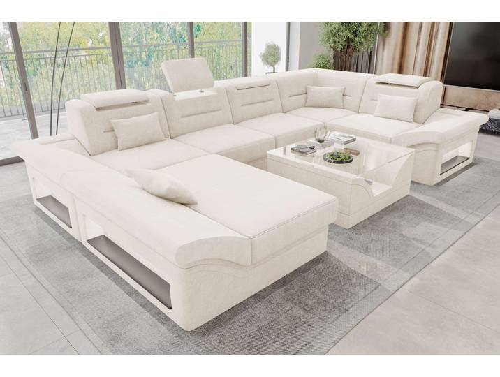Wohnlandschaft Enzo U Form Stoffsofa