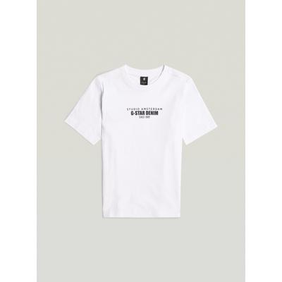 T-Shirt G-STAR "HD Graphic T-Shirt", Damen, Gr. XS, weiß, Obermaterial: 100% Baumwolle, Shirts T-Shirt