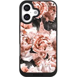Nivocase Handyhülle für Apple iPhone 16 Hülle NIVOpure Case Schwarz Blume Rose Vintage (Apple iPhone 16), Smartphone Hülle, Schwarz