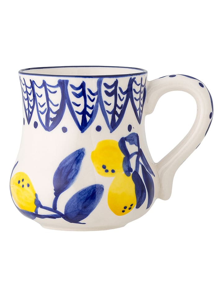 Bloomingville Tasse "Maxima" in Weiß/ Blau/ Gelb - 510 ml - onesize
