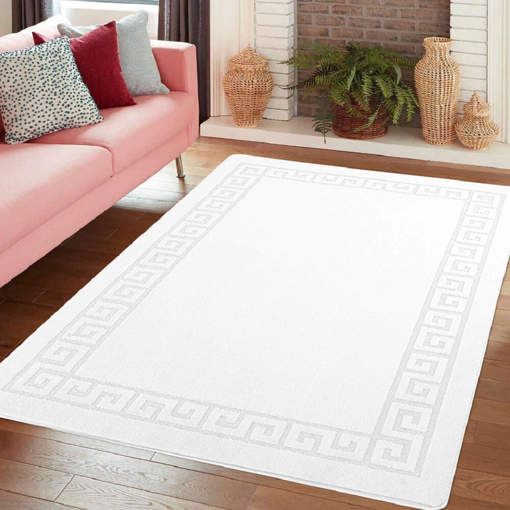 Fairmont Park Solid Colour Indoor / Outdoor Area Rug White Rectangle 120 x 150 cm
